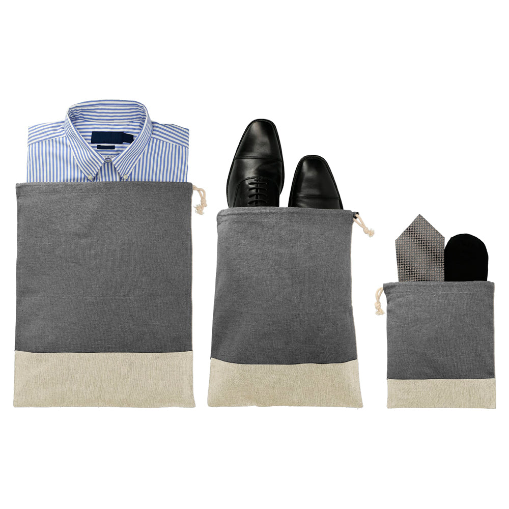 Split Recycled 3pc Travel Pouch Set